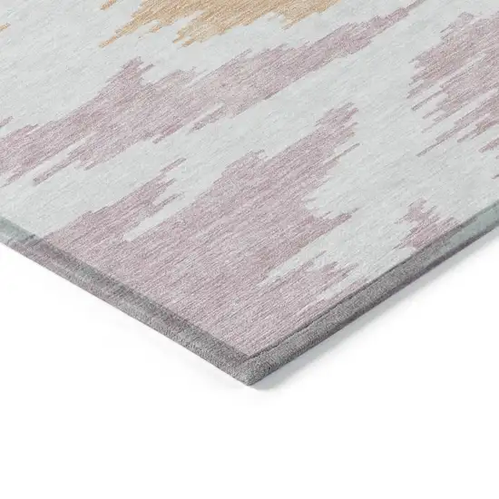 White Sky Blue And Artichoke Green Abstract Washable Indoor Outdoor Area Rug Photo 3