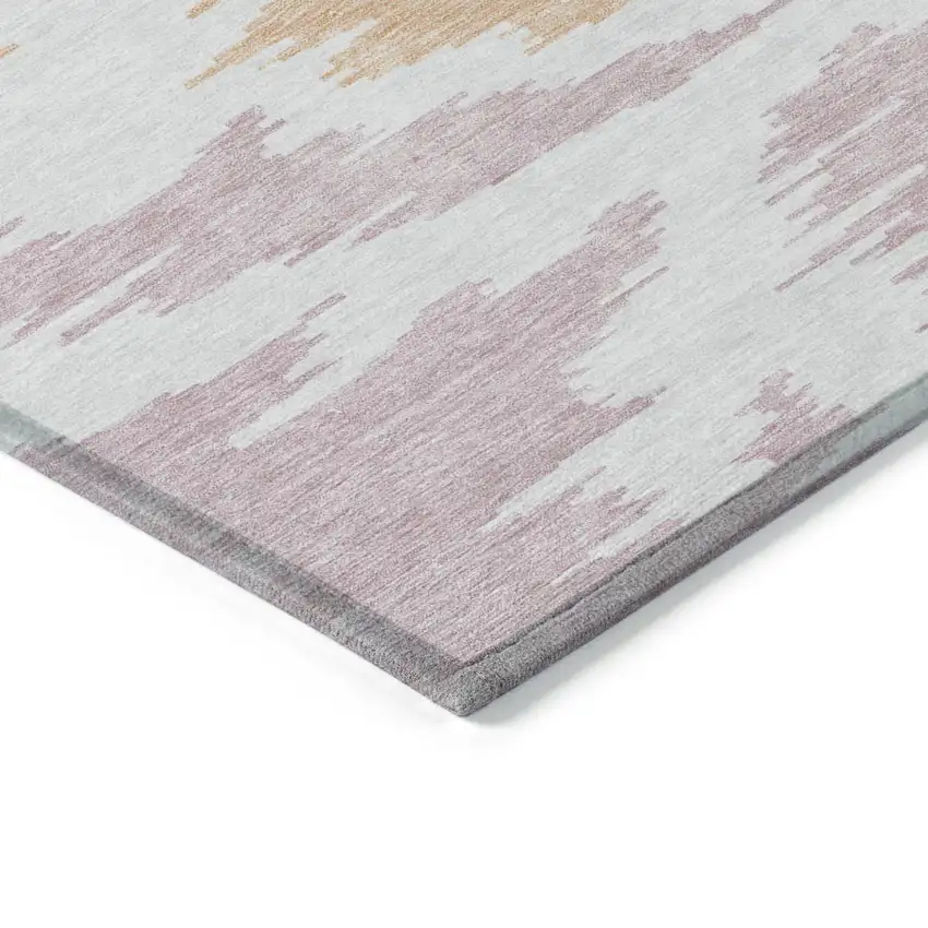 White Sky Blue And Artichoke Green Abstract Washable Indoor Outdoor Area Rug Photo 3