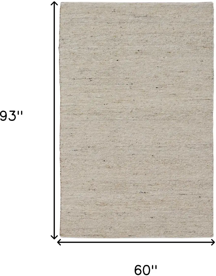White Wool Hand Woven Area Rug Photo 9