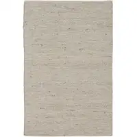 Photo of White Wool Hand Woven Area Rug