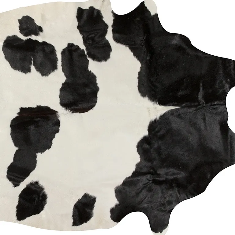 White and Black Cowhide  Rug Photo 4