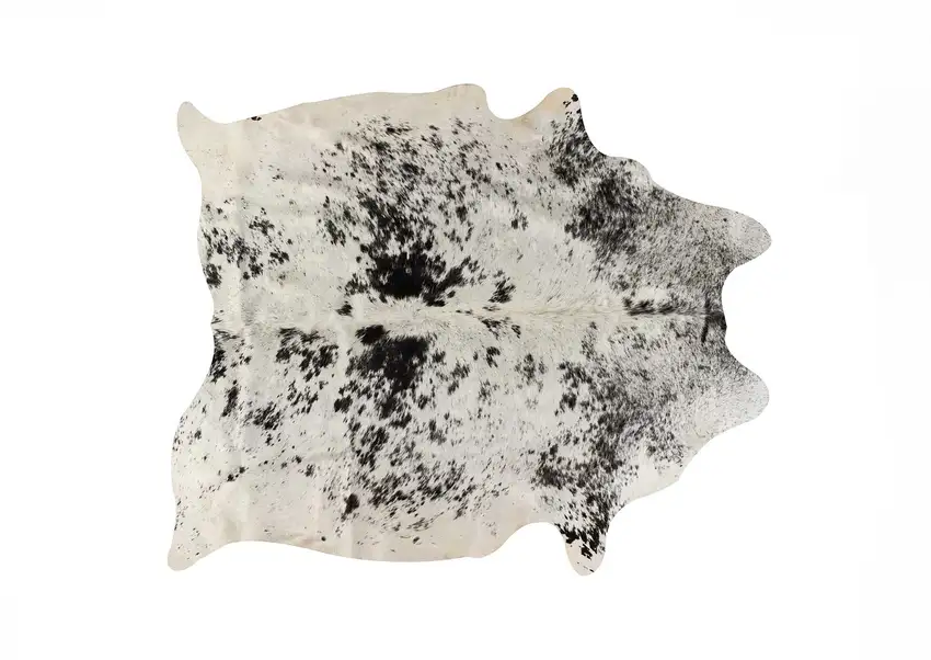 White and Black Cowhide  Rug Photo 1