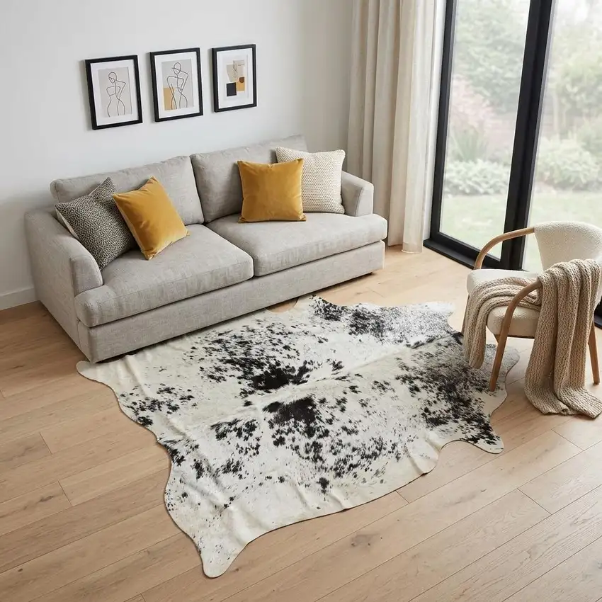 Black And White Cowhide Area Rug Photo 1
