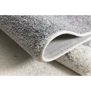 Photo of White and Blue Abstract Strokes Area Rug