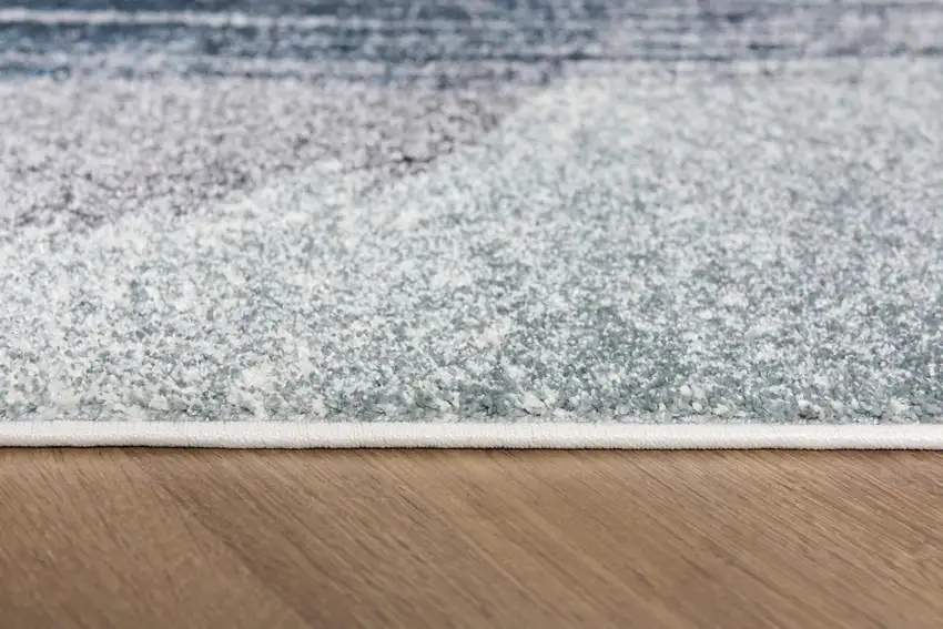 White And Blue Abstract Strokes Area Rug Photo 8