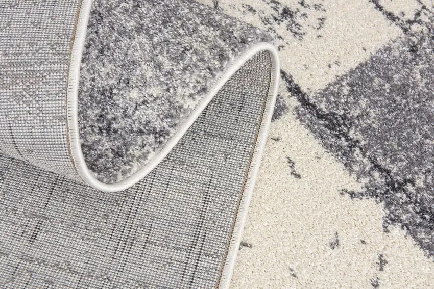 White and Gray Checkered Area Rug Photo 8