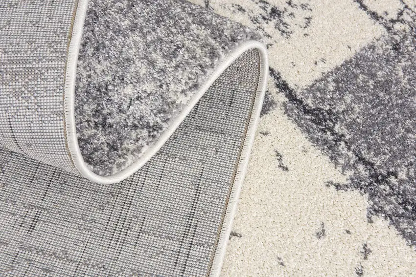 White and Gray Checkered Area Rug Photo 8