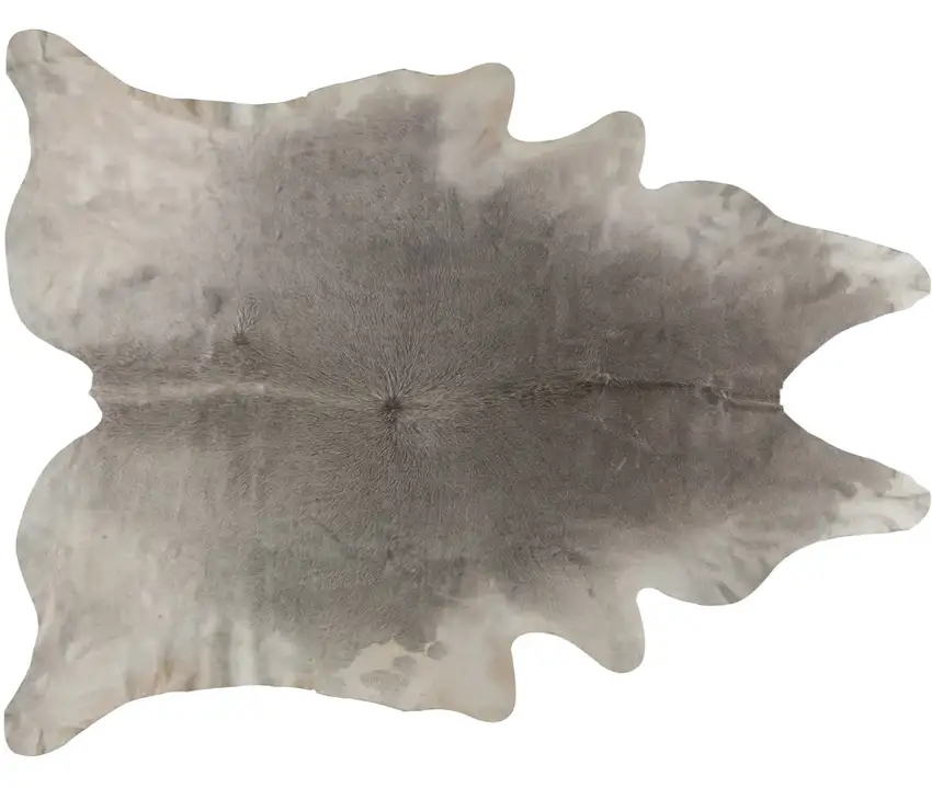White and Gray Cowhide Hand Knotted Area Rug Photo 1