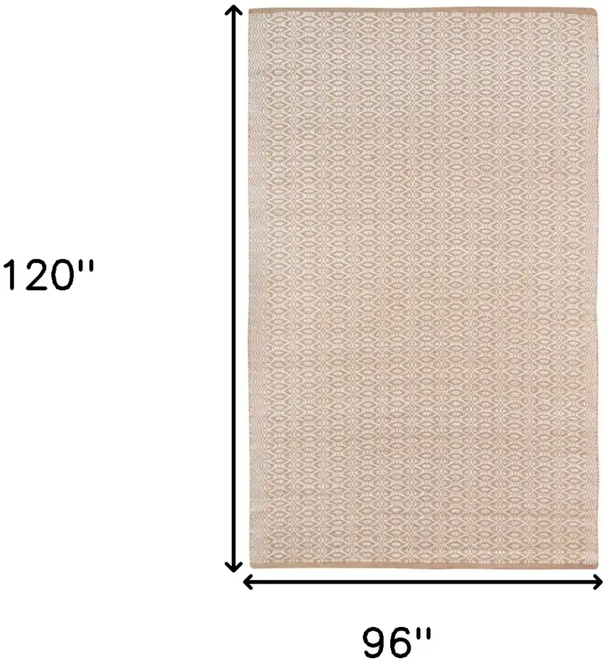 White and Natural Geometric Flatweave Handmade Area Rug Photo 6