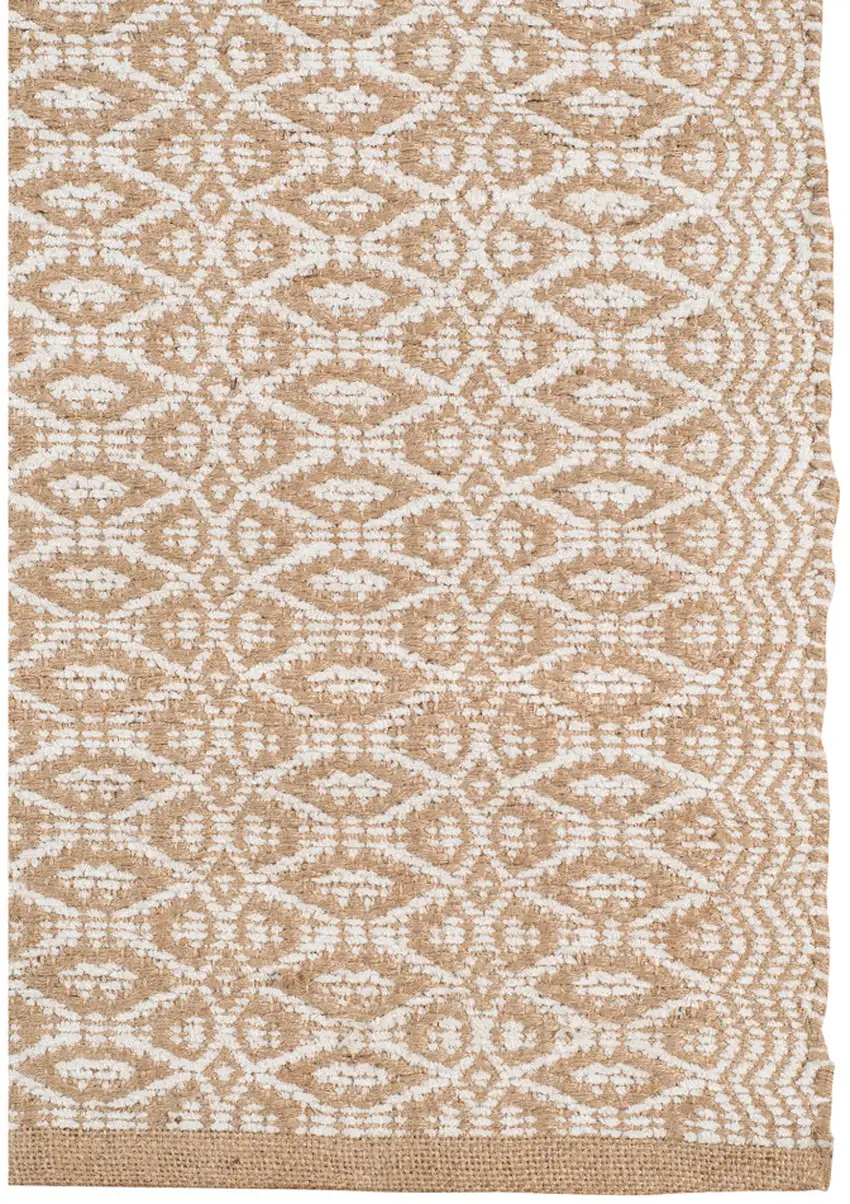 White and Natural Geometric Flatweave Handmade Area Rug Photo 2