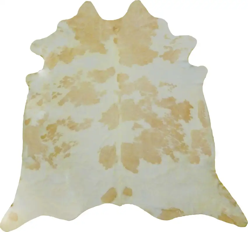 White and Tan Brazilian Natural Cowhide Area Rug Photo 1