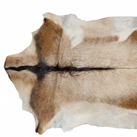 White And Tan Genuine Calfskin Area Rug Photo 3