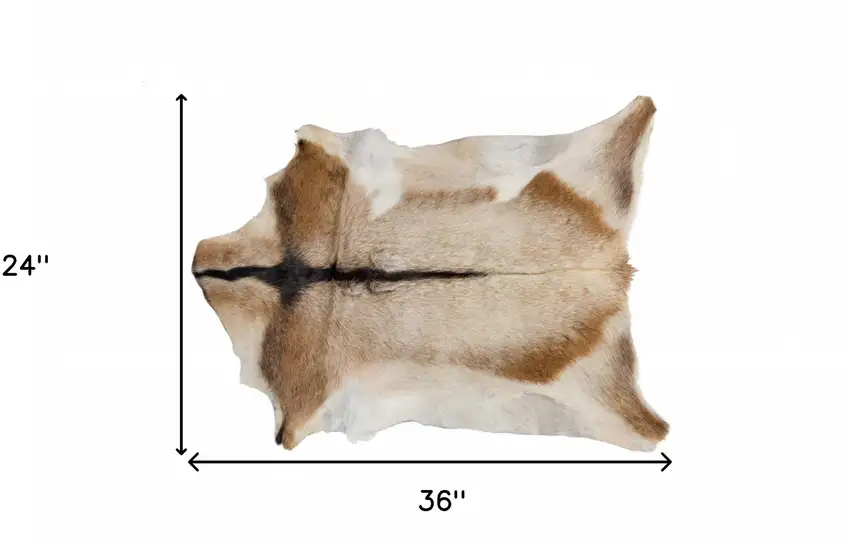 White And Tan Genuine Calfskin Area Rug Photo 5