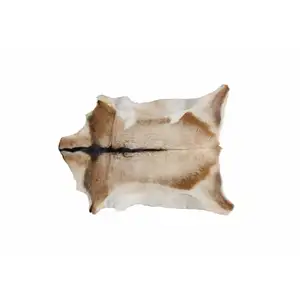 Photo of White and Tan Genuine Calfskin Area Rug