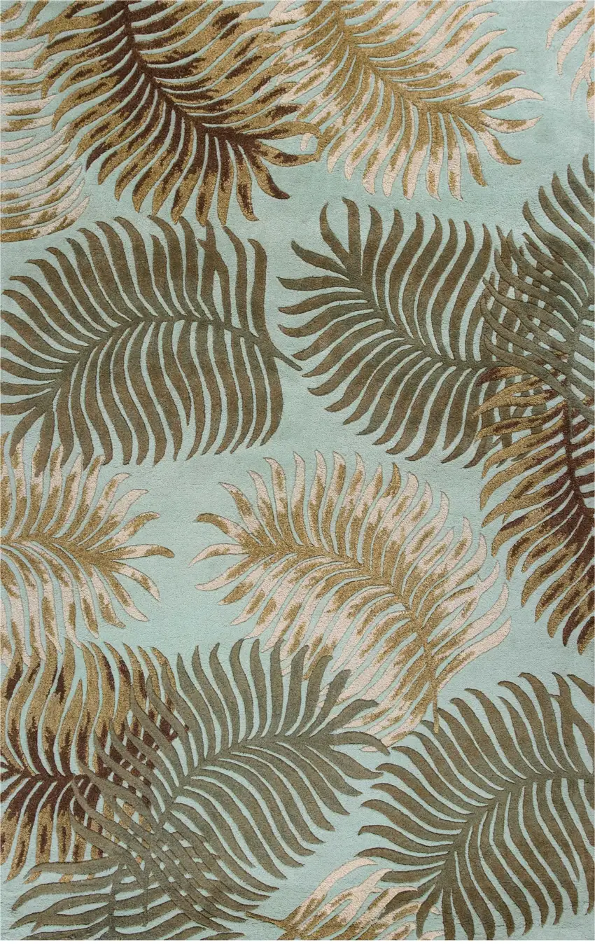 Wool Aqua Area Rug Photo 2