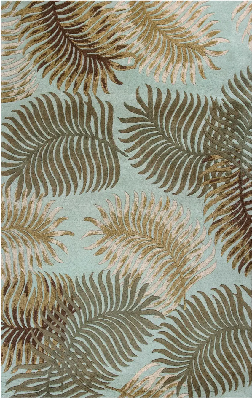 Wool Aqua Area Rug Photo 2
