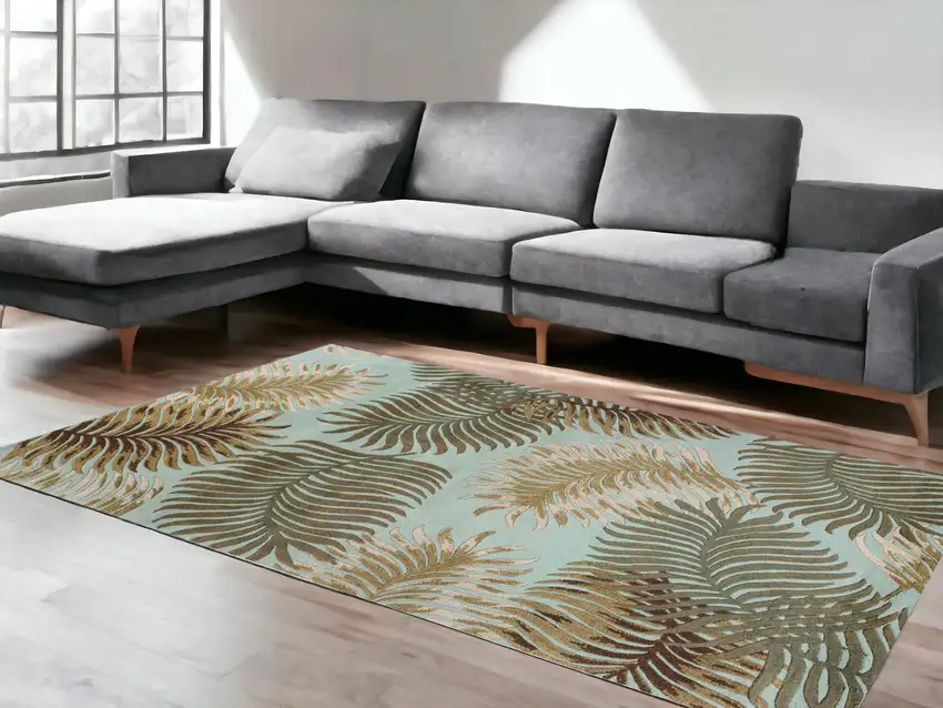 Wool Aqua Area Rug Photo 1