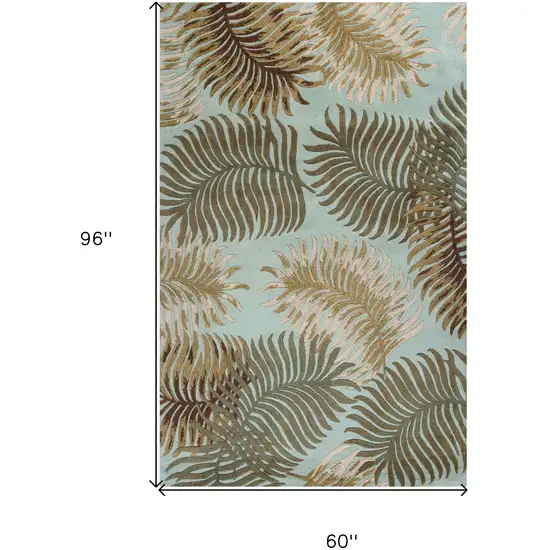 Wool Aqua Area Rug Photo 3