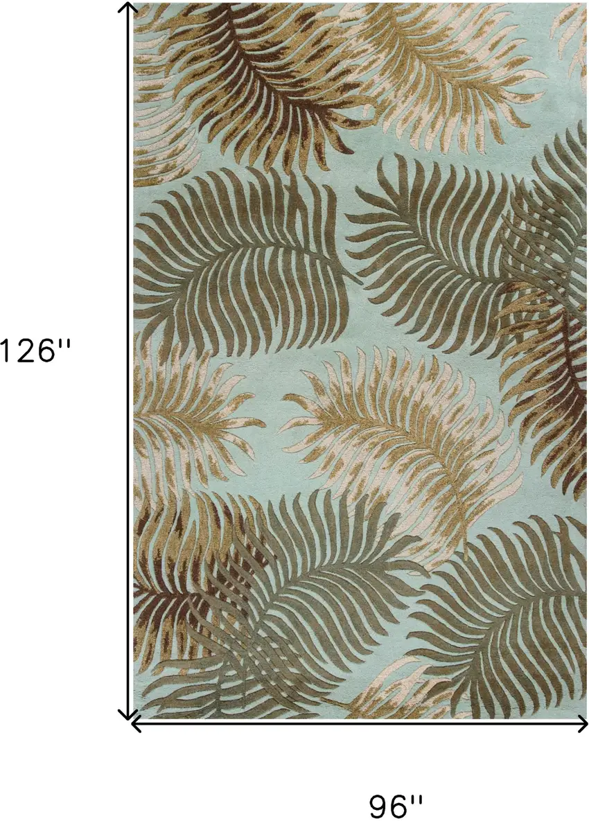 6 Wool Aqua Area Rug Photo 7