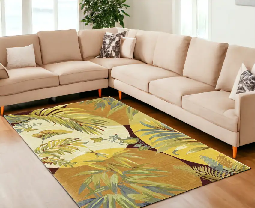 Wool Beige With Greenery Area Rug Photo 1