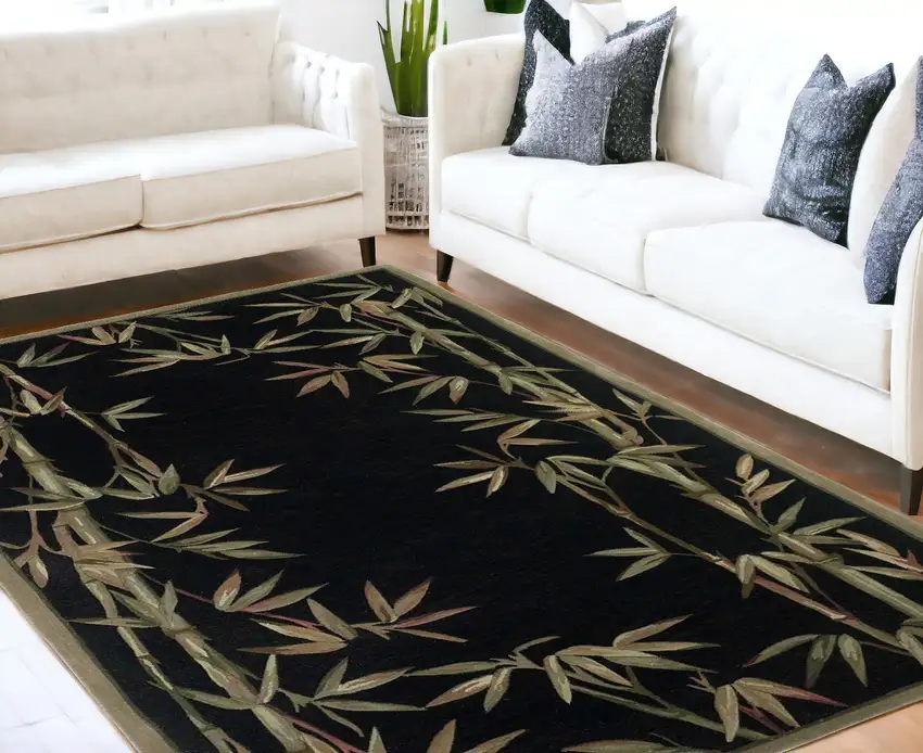 Wool Black Area Rug Photo 1