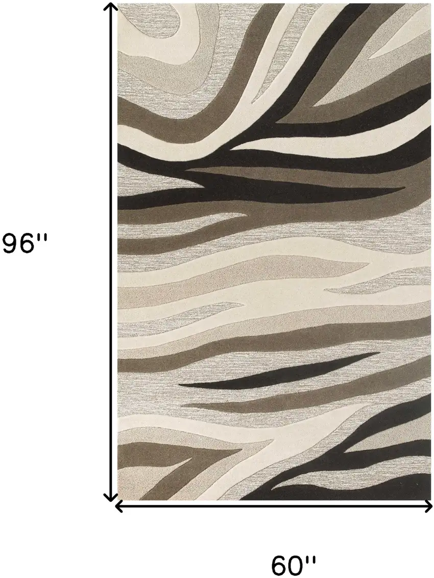 Wool Black Or  Beige Area Rug Photo 3