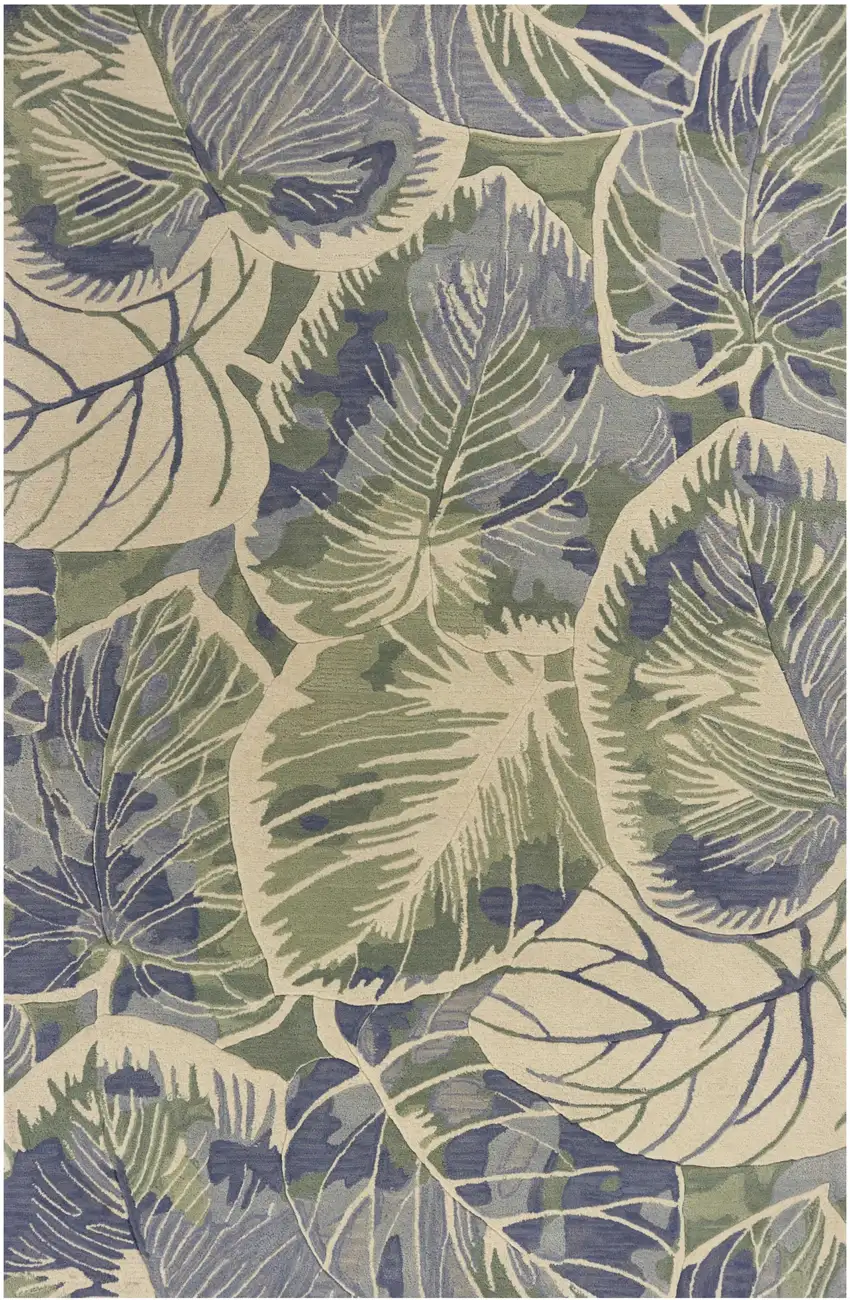 Wool Blue Or  Green Area Rug Photo 2