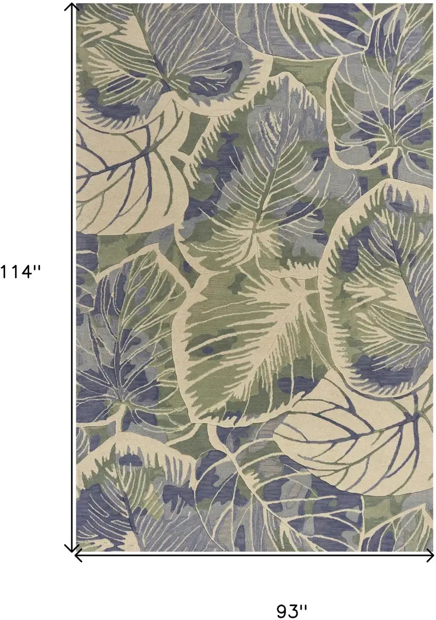Wool Blue Or  Green Area Rug Photo 3