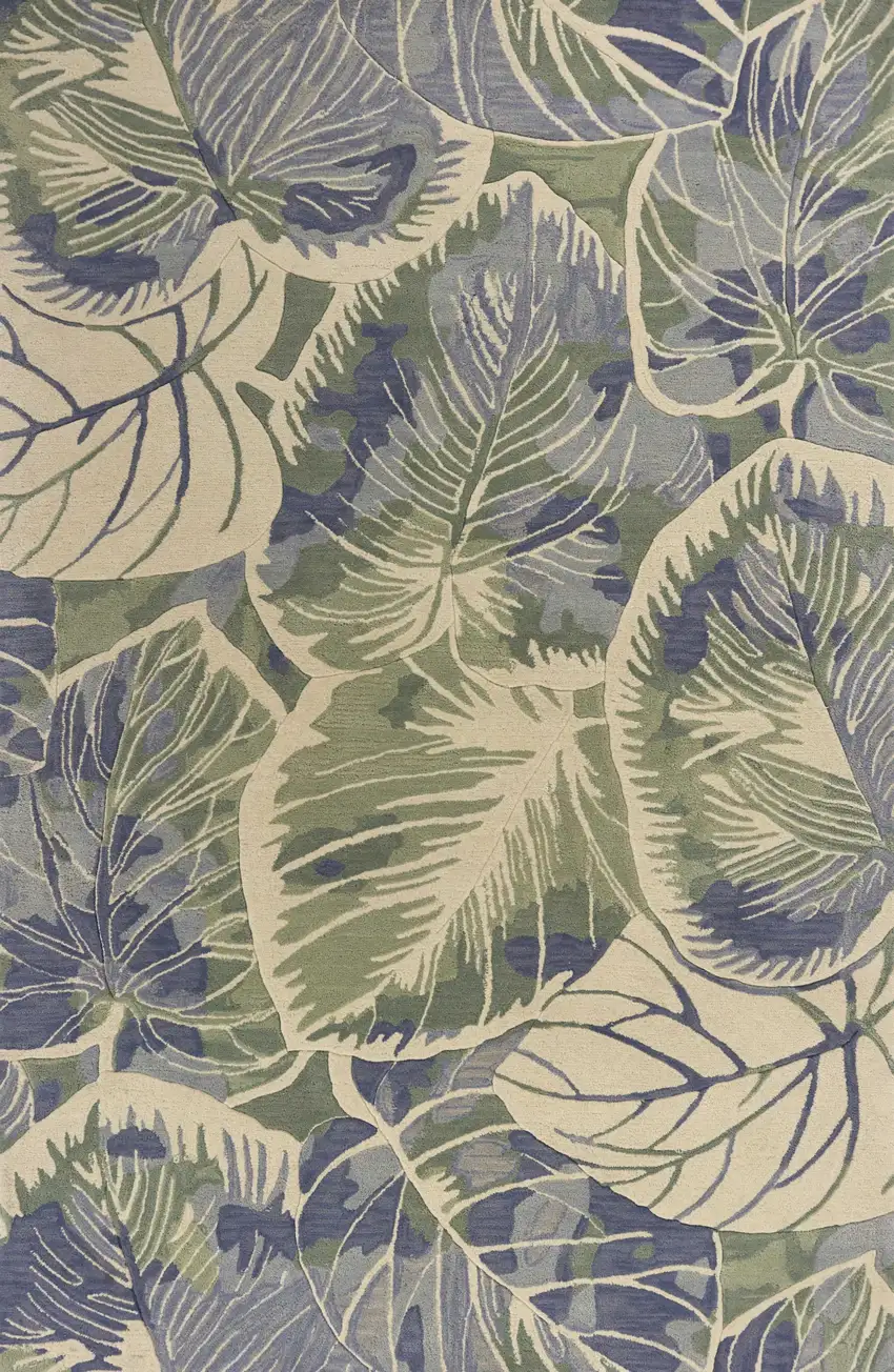 Wool Blue or  Green Area Rug Photo 1