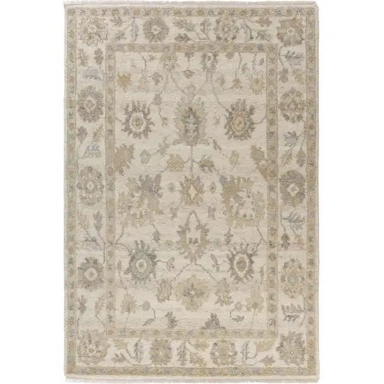 Wool Floral Hand Knotted Area Rug Photo 1