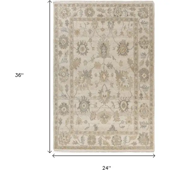 Wool Floral Hand Knotted Area Rug Photo 8