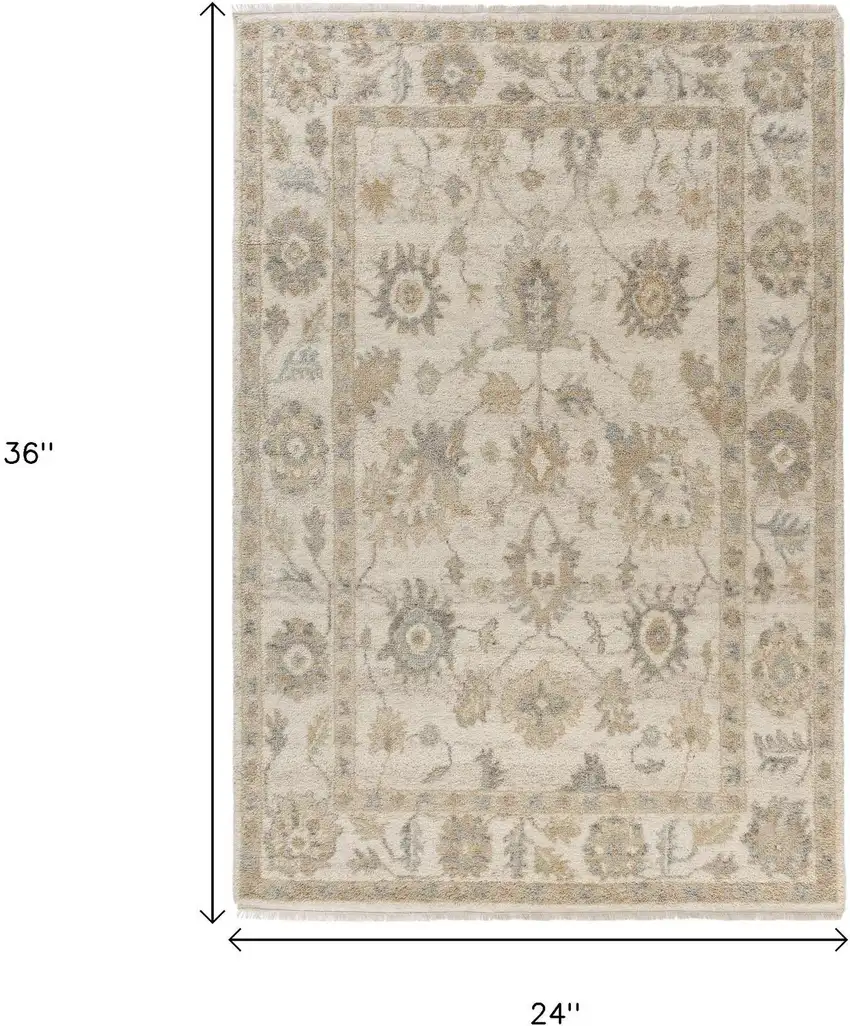 Wool Floral Hand Knotted Area Rug Photo 8