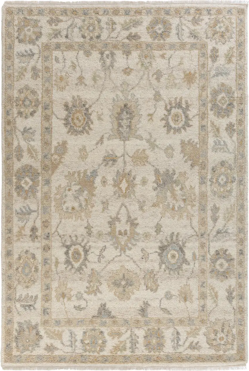Wool Floral Hand Knotted Area Rug Photo 2