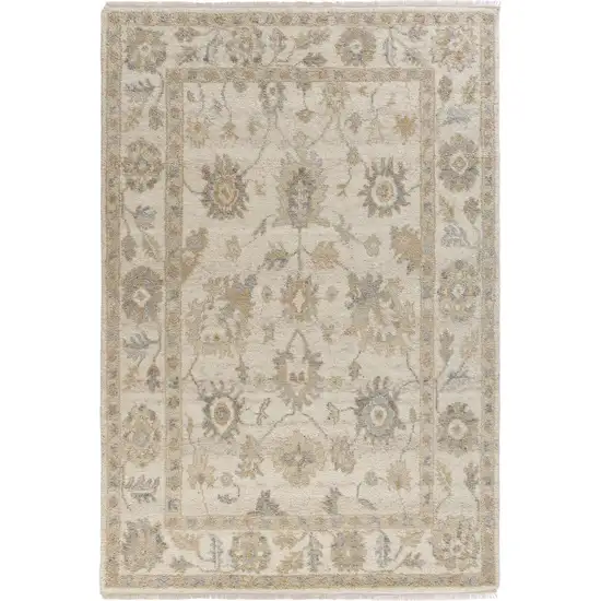 Wool Floral Hand Knotted Area Rug Photo 2