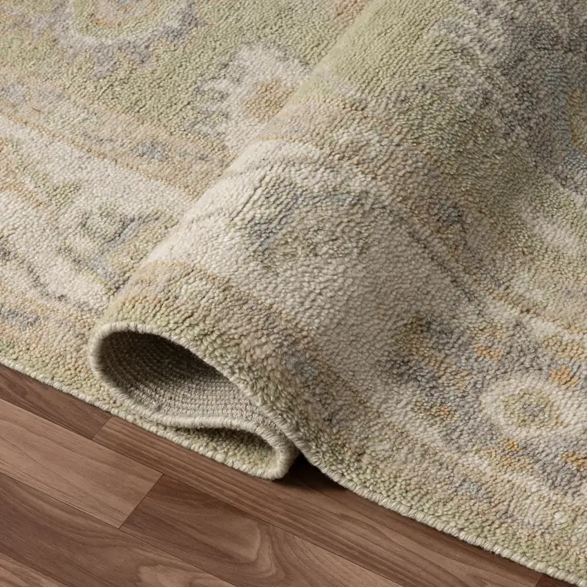 Wool Floral Hand Knotted Area Rug Photo 5