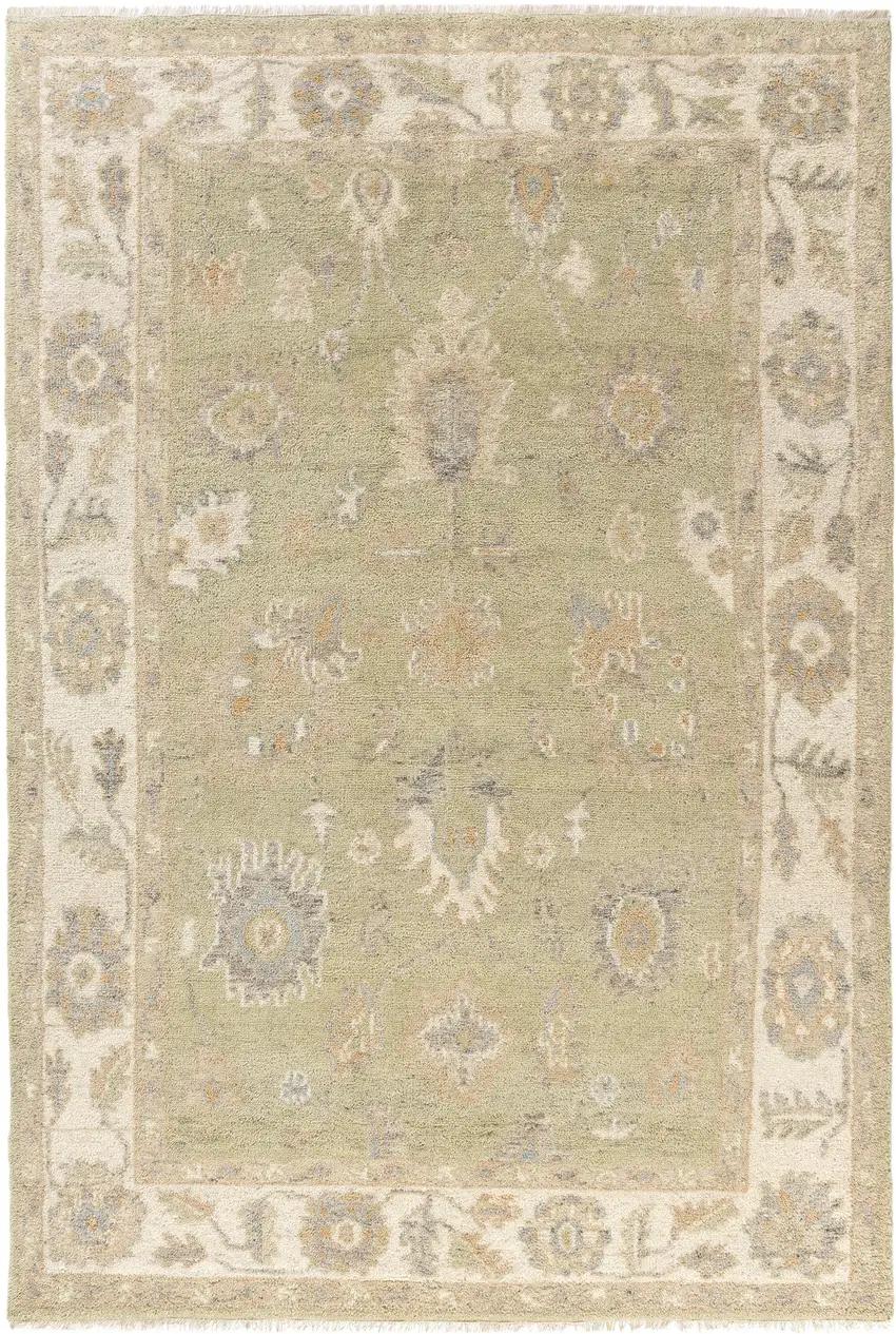 Wool Floral Hand Knotted Area Rug Photo 1