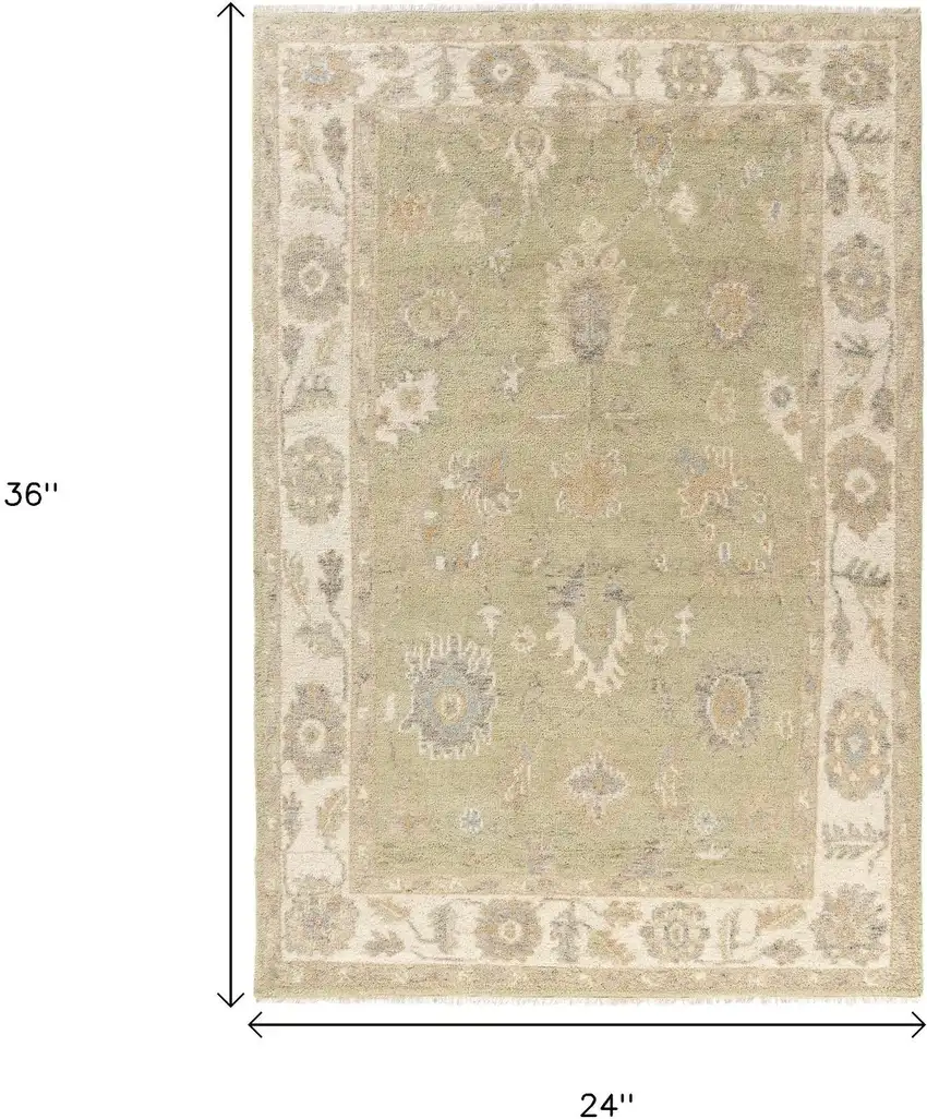 Wool Floral Hand Knotted Area Rug Photo 9