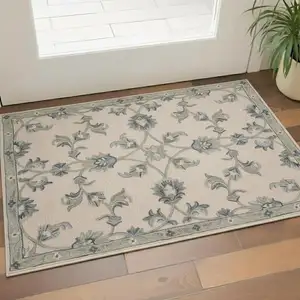Photo of Wool Floral Hand Tufted Area Rug