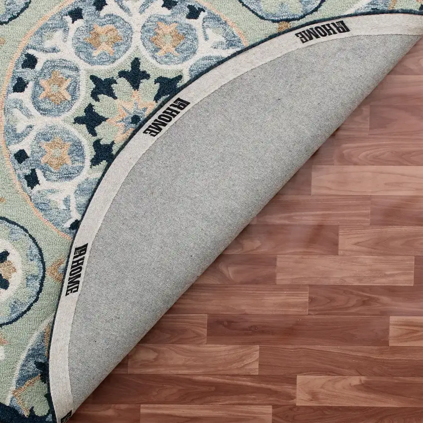 Wool Floral Hand Tufted Round Rug Photo 9