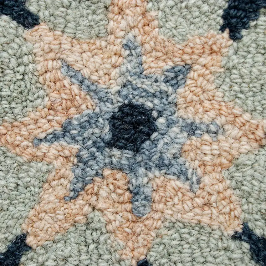 Wool Floral Hand Tufted Round Rug Photo 7