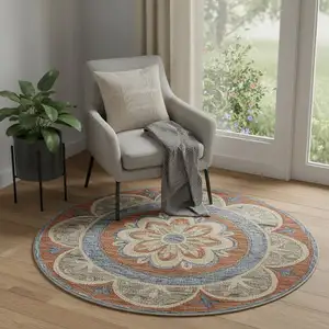 Photo of Wool Floral Hand Tufted Round Rug