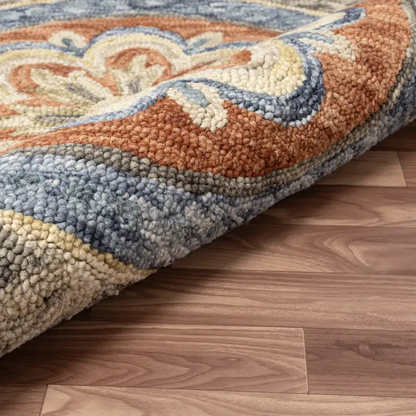 Wool Floral Hand Tufted Round Rug Photo 6