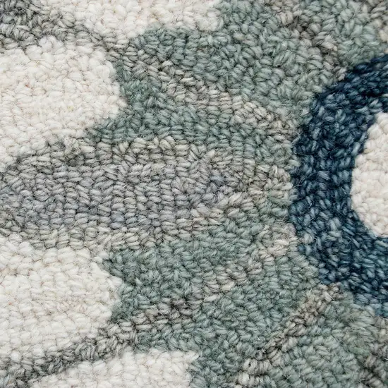 Wool Floral Hand Tufted Washable Round Rug Photo 5