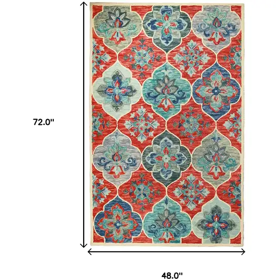 Wool Geometric Tufted Stain Resistant Area Rug Photo 8