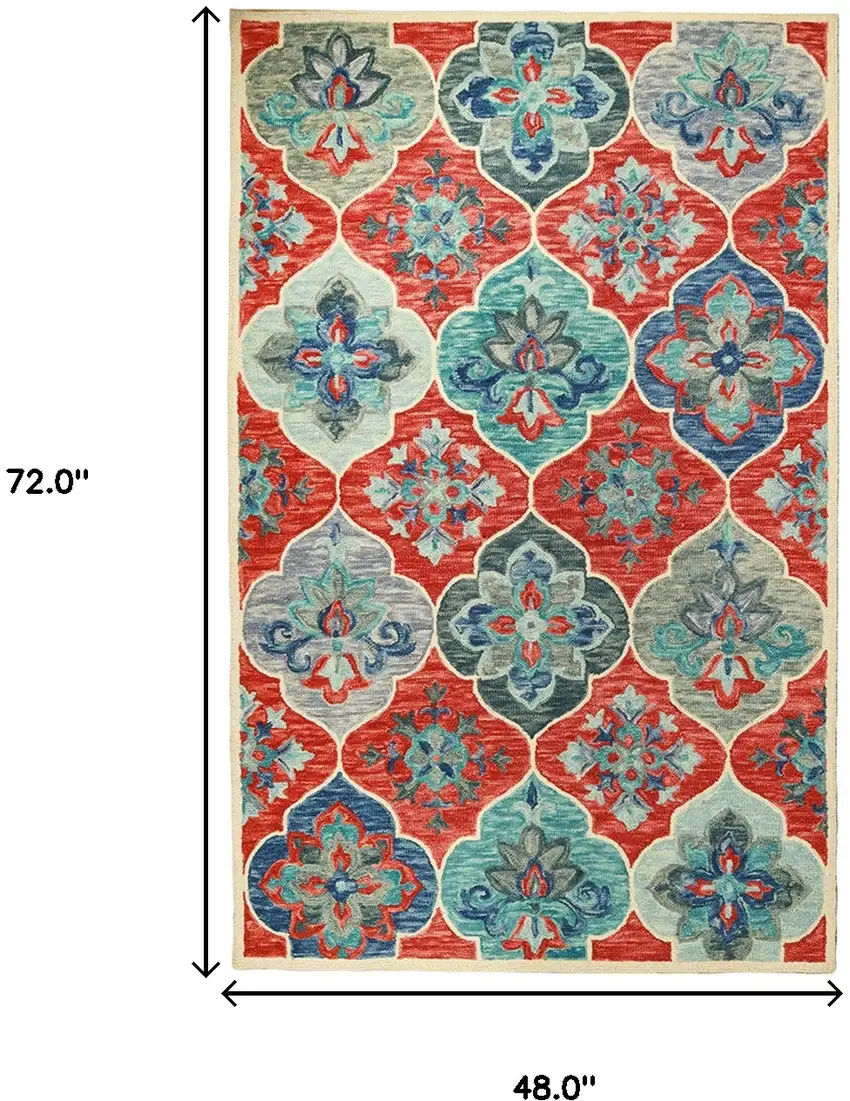 Wool Geometric Tufted Stain Resistant Area Rug Photo 8
