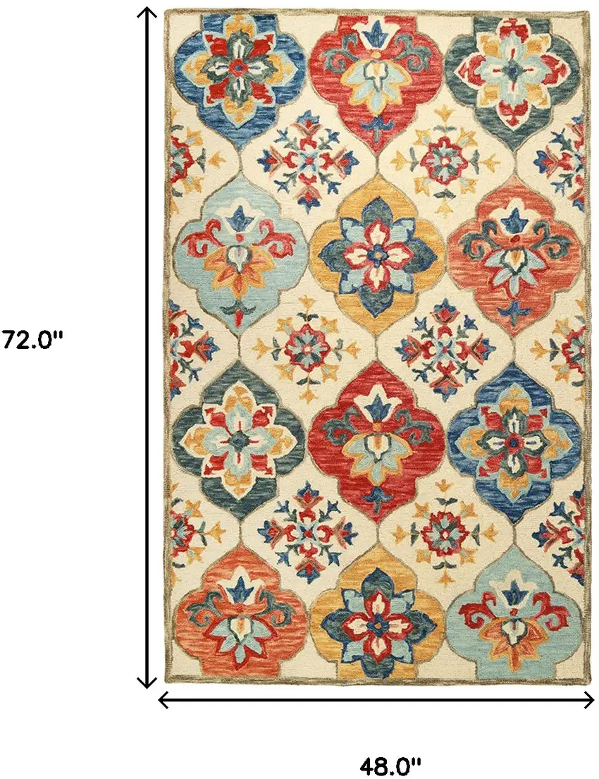Wool Geometric Tufted Stain Resistant Area Rug Photo 8