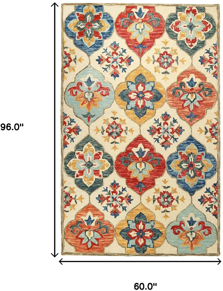 Wool Geometric Tufted Stain Resistant Area Rug Photo 8