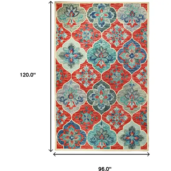 Wool Geometric Tufted Stain Resistant Area Rug Photo 8