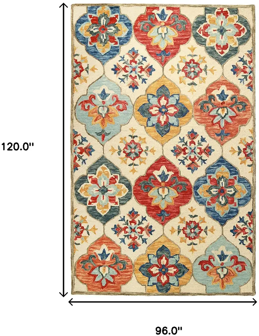 Wool Geometric Tufted Stain Resistant Area Rug Photo 8