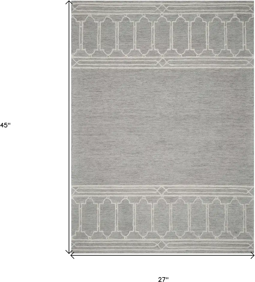 Wool Grey Area Rug Photo 3